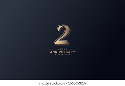 2nd anniversary background with illustrations with gold colored figures and the inscriptions below.