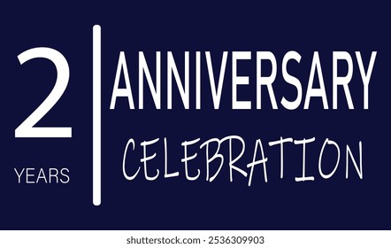 2nd Anniversary blue and white celebration with curved shapes in number logo typography vector design concept. Ten years anniversary gold logo template for celebration event, invitation, business, web