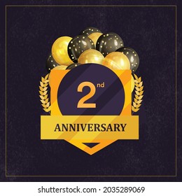  2nd Anniversary Celebration Design, Vector illustration design.