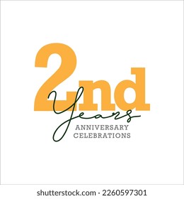 2nd anniversary celebration logo design. Vector Eps10
