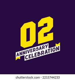 2nd Anniversary Celebration vector design,  2 years anniversary