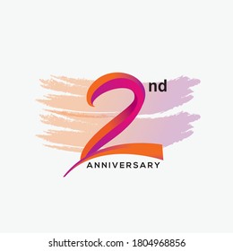 2.º aniversario de colorido vector logo