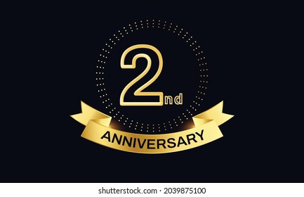 2nd Anniversary with gold color
