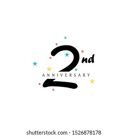 2nd anniversary logo design template