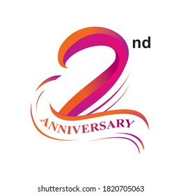 2nd anniversary logo design vector