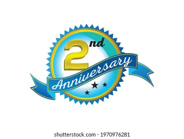 2nd anniversary logo design vector template