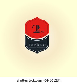 2nd Anniversary logo design vector template
