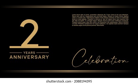 2nd anniversary logos. Golden anniversary celebration logo design for booklet, leaflet, magazine, brochure poster, web, invitation or greeting card. vector illustrations.