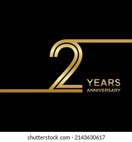Segundo logotipo de aniversario. Diseño de planilla de celebración del aniversario para folletos, folletos, revistas, afiches de folletos, banner, web, invitación o tarjeta de saludo. Ilustraciones vectoriales.