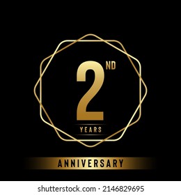 2nd Anniversary Logotype Anniversary Celebration Template Stock Vector ...