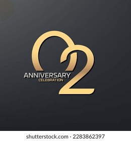 2nd Anniversary logotype design. modern Celebrate Anniversary Logo
