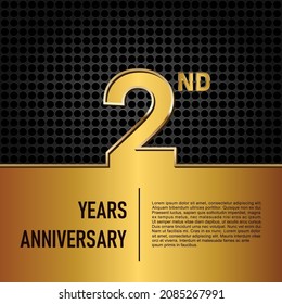 2nd anniversary logotype. Golden anniversary celebration template design for booklet, leaflet, magazine, brochure poster, banner, invitation or greeting card. Vector illustrations. EPS 10