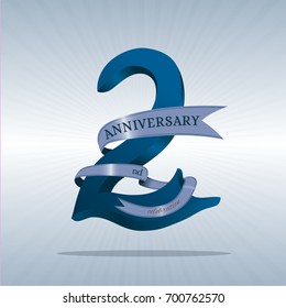 2nd anniversary symbol vector.