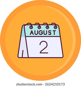 2nd of August Line vector Icon Design
