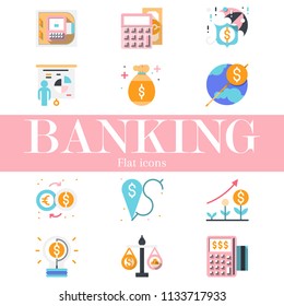 The 2nd banking icons. The flat icons. Illustation
