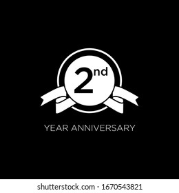 2nd black logo with ribbon design number icon	
