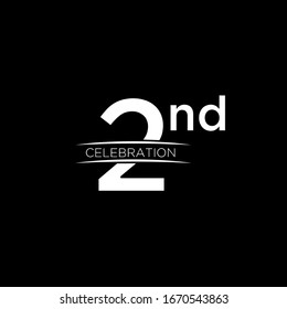 2nd black logo with ribbon design number icon	
