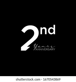 2nd black logo with ribbon design number icon	
