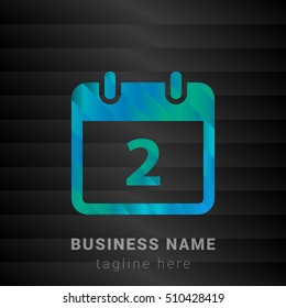 2nd Calendar Blue,Green and Black silk fashion premium icon / Logo