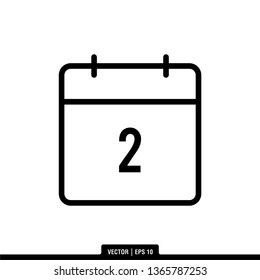 2nd Calendar Icon Vector Illustration Logo Template