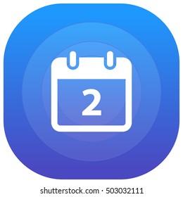 2nd Calendar Purple - blue circular UI/UX App Icon / Logo Design