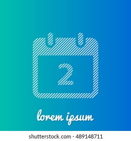 2nd Calendar White stroke fill with blue and green gradient background Icon / Logo Design