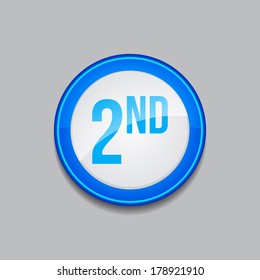 2nd Circular Vector Blue Web Icon Button 