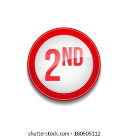 2nd Circular Vector Red Web Icon Button
