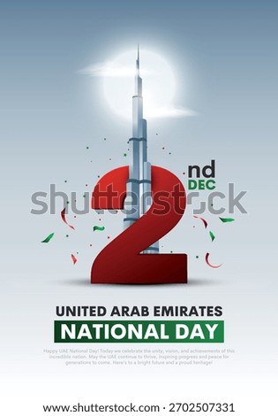 2nd December happy national UAE day. Creative vector design for poster, banner.