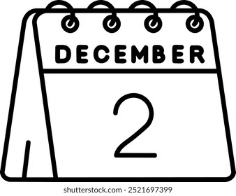2. Dezember Line Vektor Icon Design