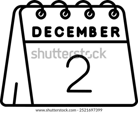 2nd of December Line vector Icon Design
