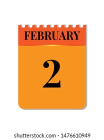 2nd February in Calendar icon on white background orange & black color design Vector Image – Vector can change color