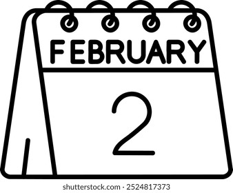 2nd of February Line vector Icon Design
