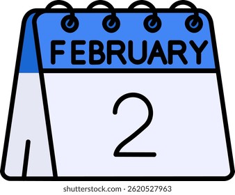 2nd of February Line vector Icon Design