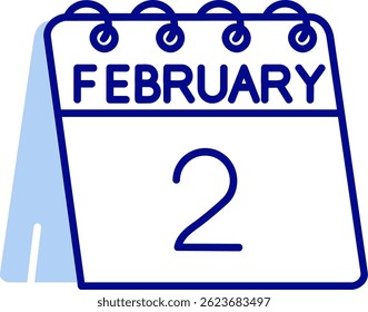 2nd of February Line vector Icon Design