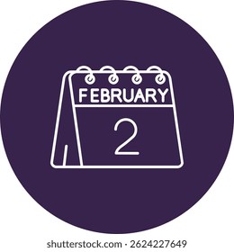 2nd of February Line vector Icon Design