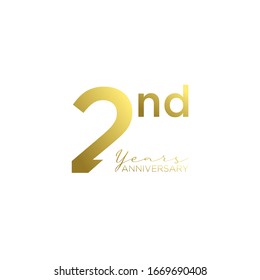 2nd gold white logo with ribbon design number icon	