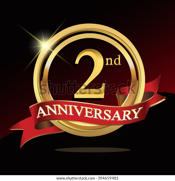 2nd Golden Anniversary Logo Ring Ribbon Stock Vector (Royalty Free ...