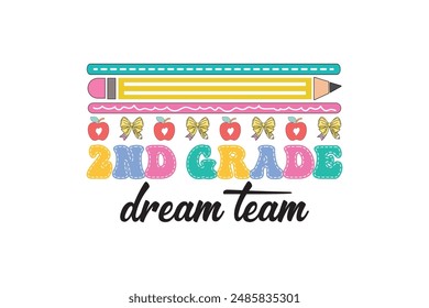 2nd Grade Dream Team Dalmatian Dots School EPS T shirt Design, Teacher EPS Quotes Design t shirt, Love Teacher EPS, Gift For Teachers