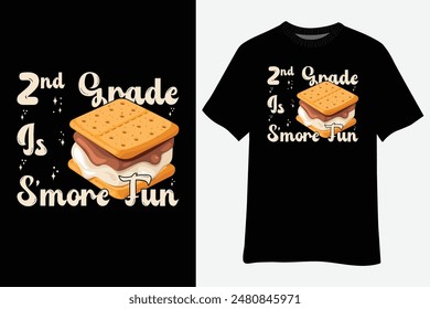 2nd Grade S'more Fun Back to School Teacher Kids T-Shirt Design