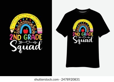 2nd Grade Squad Fifth Teacher Student Team Back To School T-Shirt Design