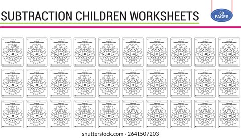 2nd grade subtraction math worksheet for children