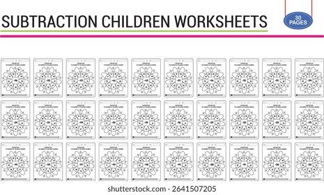 2nd grade subtraction math worksheet for children