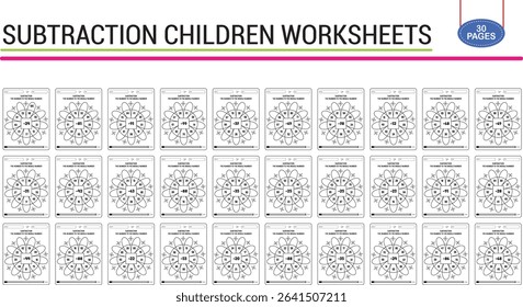 2nd grade subtraction math worksheet for children