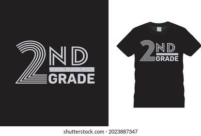 2nd Grade T shirt, teacher tee, apparel, vector illustration, graphic template, print on demand, textile fabrics, retro style, typography, vintage, teachers day t shirt design