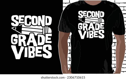 Diseño de camisetas de 2º grado Vibes, citas sobre volver a la escuela, camiseta de vuelta a la escuela, diseño de camisetas de tipografía de regreso a la escuela