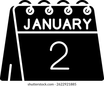 2nd of January Line vector Icon Design