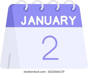 2. Januar Linie Vektor Icon Design