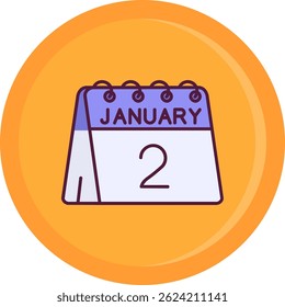 2nd of January Line vector Icon Design
