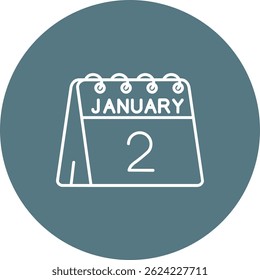 2 de Janeiro Line vetor Icon Design